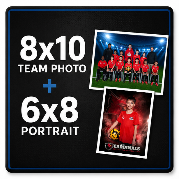 8×10 inch Team Photo AND  6×8 inch Player Portrait – Image 1
