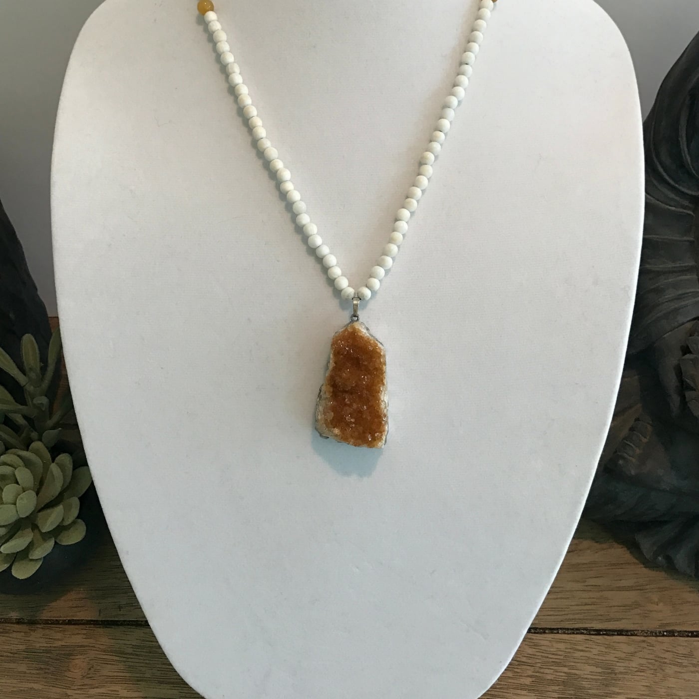 White Jade and Citrine Mala – Image 1