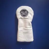 White with Black Logo Driver Headcover – Image 1