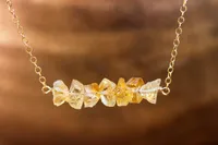 Raw Citrine Necklace - November Birthstone - Scorpio Gift for Her - Raw Citrine Pendant - Raw Crystal Necklace - Gift for Her – Image 3