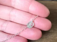 Raw Dainty Crystal Aquamarine Necklace - March Birthstone Jewelry - Pisces Necklace - Aquamarine Pendant - Gift for Pisces – Image 2