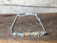 Raw Opal Necklace - Raw Stone Necklace - October Birthstone Necklace - Libra Gift - Libra Birthday - Raw Stone Necklace – Image 3
