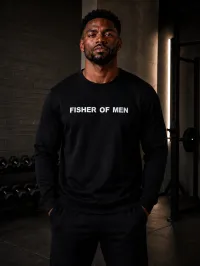 Fisher of Men Black Crewneck Sweatshirt – Image 1