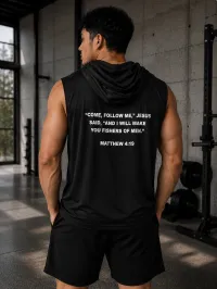 Fisher of Men Black Dri-Fit Sleeveless Hoodie – Image 2