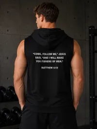 Fisher of Men Black Sleeveless Sweatshirt Hoodie – Image 2
