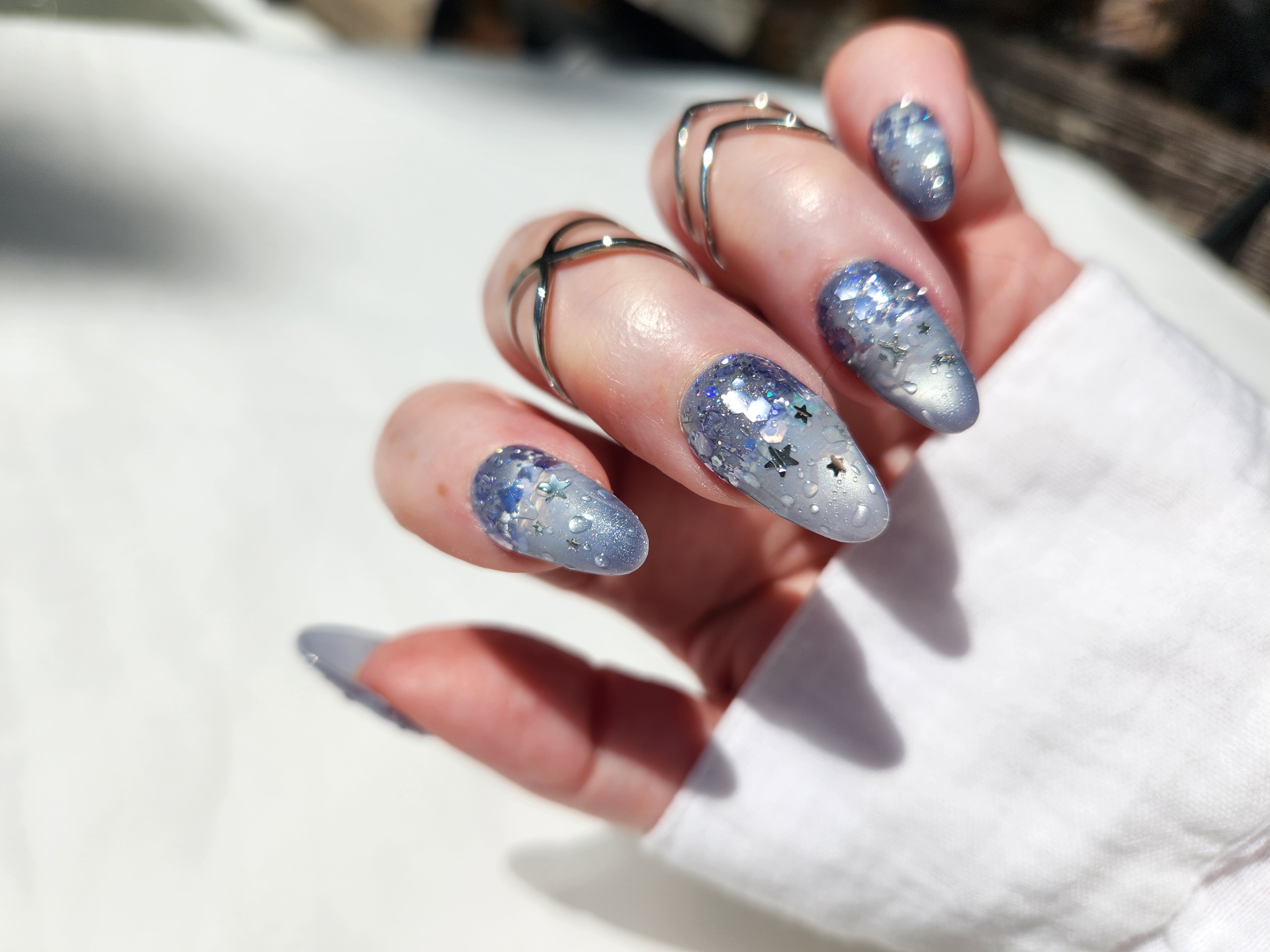 Celestial Mist | Lavender Blue Cat Eye Press-On Nails – Image 2
