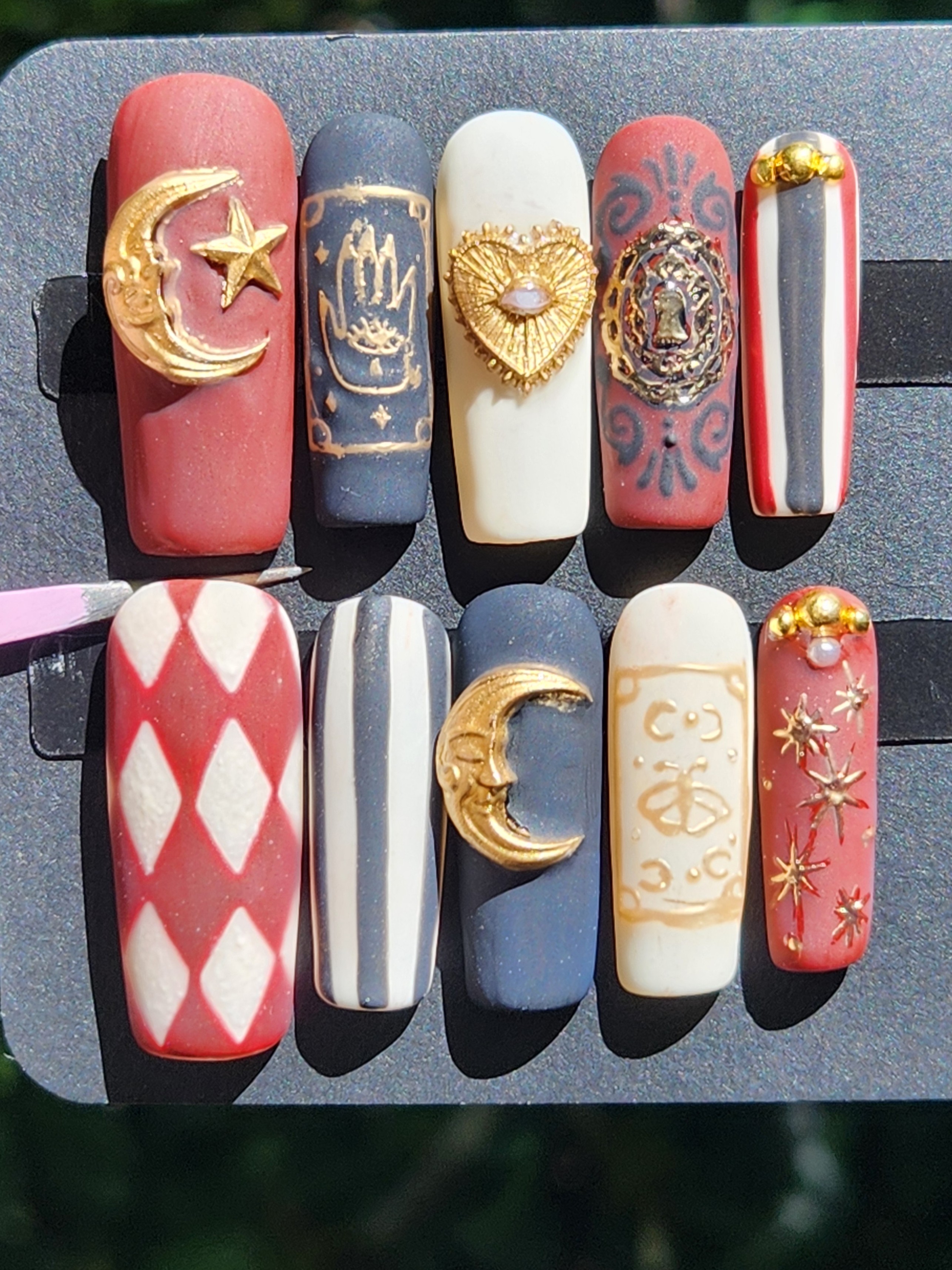 Haunted Harlequin - Zoltar Edition - Gel Press-On Nails  – Image 5