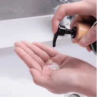 2pcs Black & White Frosted Soap Dispenser Set with Tray | Refillable Bathroom Pump Bottles – Image 4