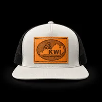 Hat - Leather Patch – Light Gray/Black