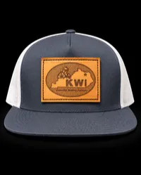 Hat - Leather Patch – Gray/White