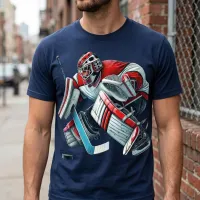 Ice Hockey Goalie Action T-Shirt | Goalie Graphic Tee – Image 3