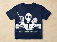 It’s Butterfly Season Funny Hockey Goalie T-Shirt – Image 3