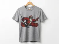 Santa Goalie Christmas Hockey T-Shirt | Funny Holiday Goalie Shirt – Image 3