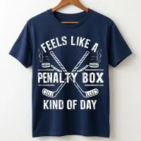 Feels Like a Penalty Box Kind of Day | Funny Hockey T-Shirt – Image 4