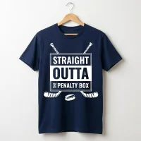 Straight Outta the Penalty Box Funny Hockey T-Shirt – Image 3