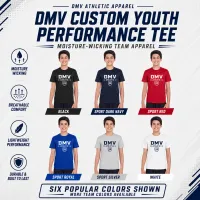 DMV Youth Perf Tee – Youth XS, Black