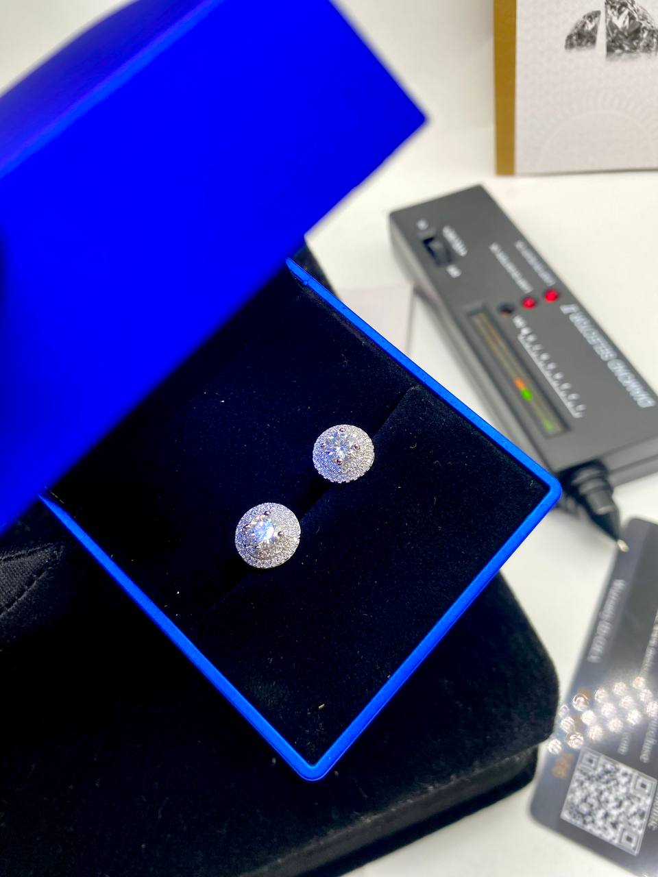 VVS Moissanite Diamond Eye Pendant with Tennis Bracelet and Earring Combo 💎💎💎💎  – Image 2