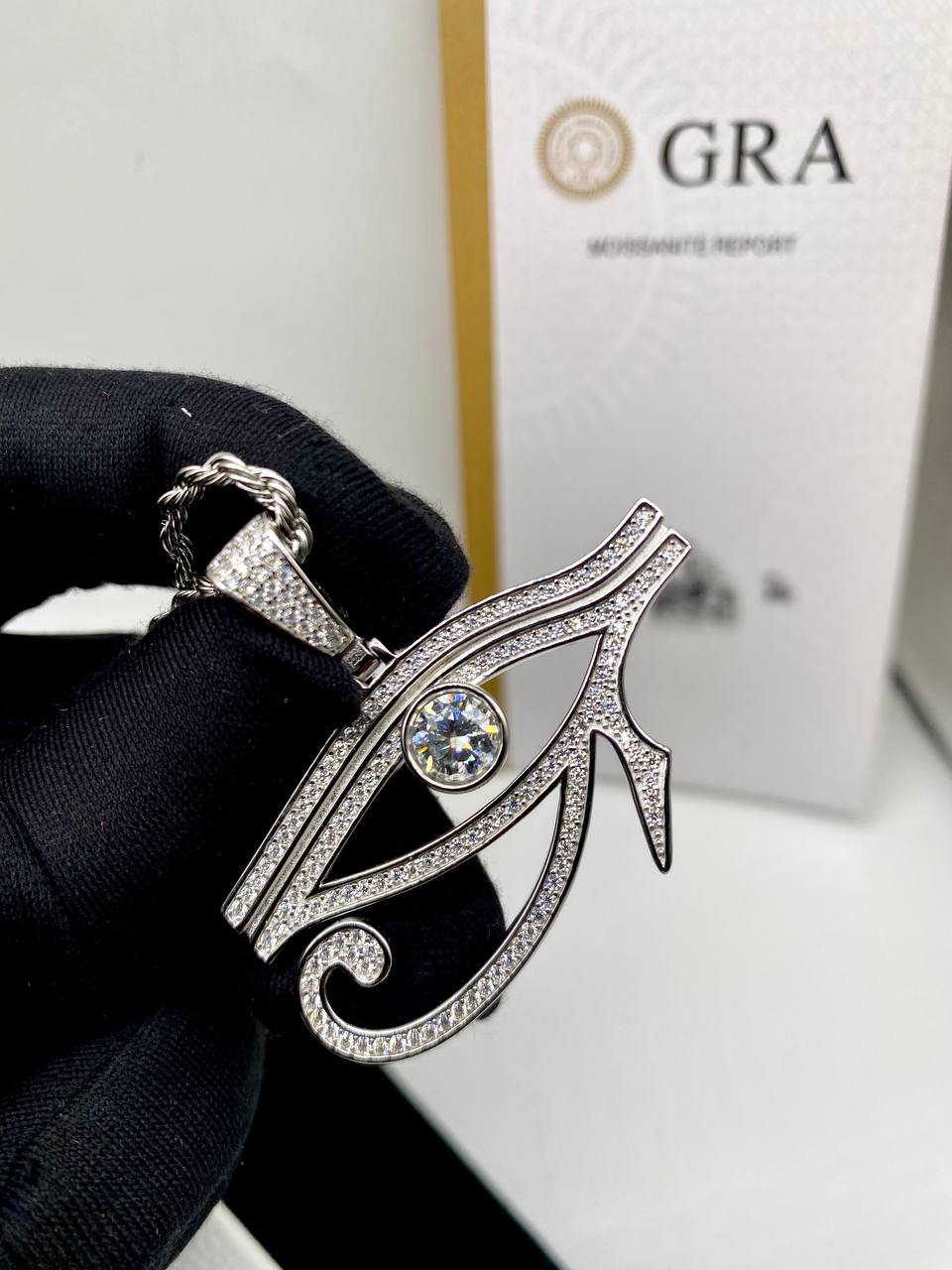 VVS Moissanite Diamond Eye Pendant with Tennis Bracelet and Earring Combo 💎💎💎💎  – Image 4