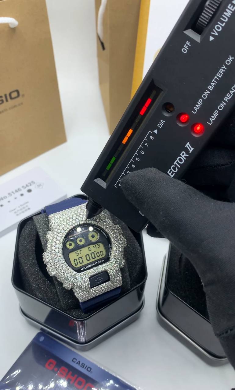 Vvs Moissanite Diamond Bussdown G-Shock Watch now available in blue and black 💎💎💎 – Image 3