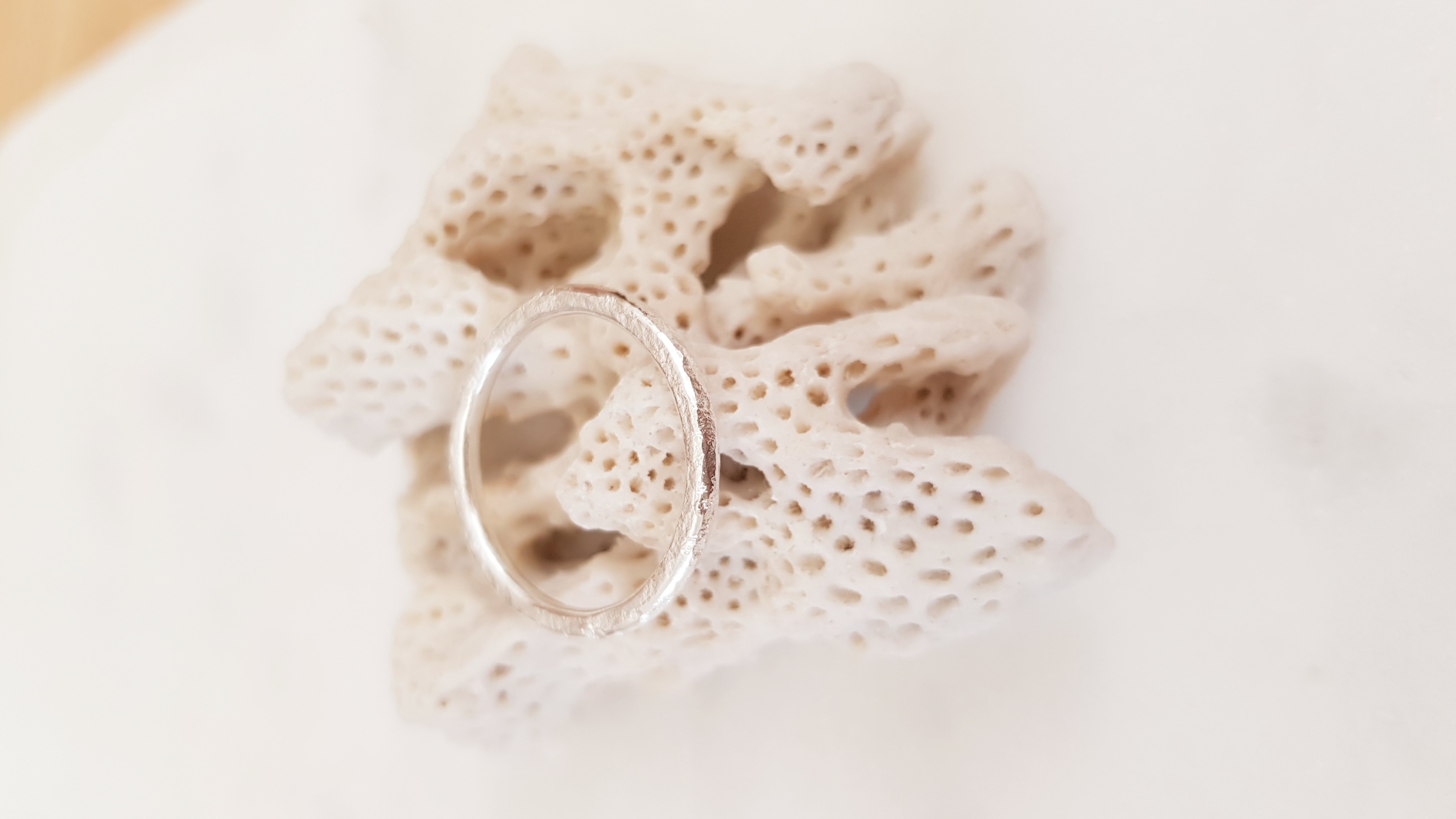 'Life is Full of Texture' Stacker Ring – Hammered, J 1/2