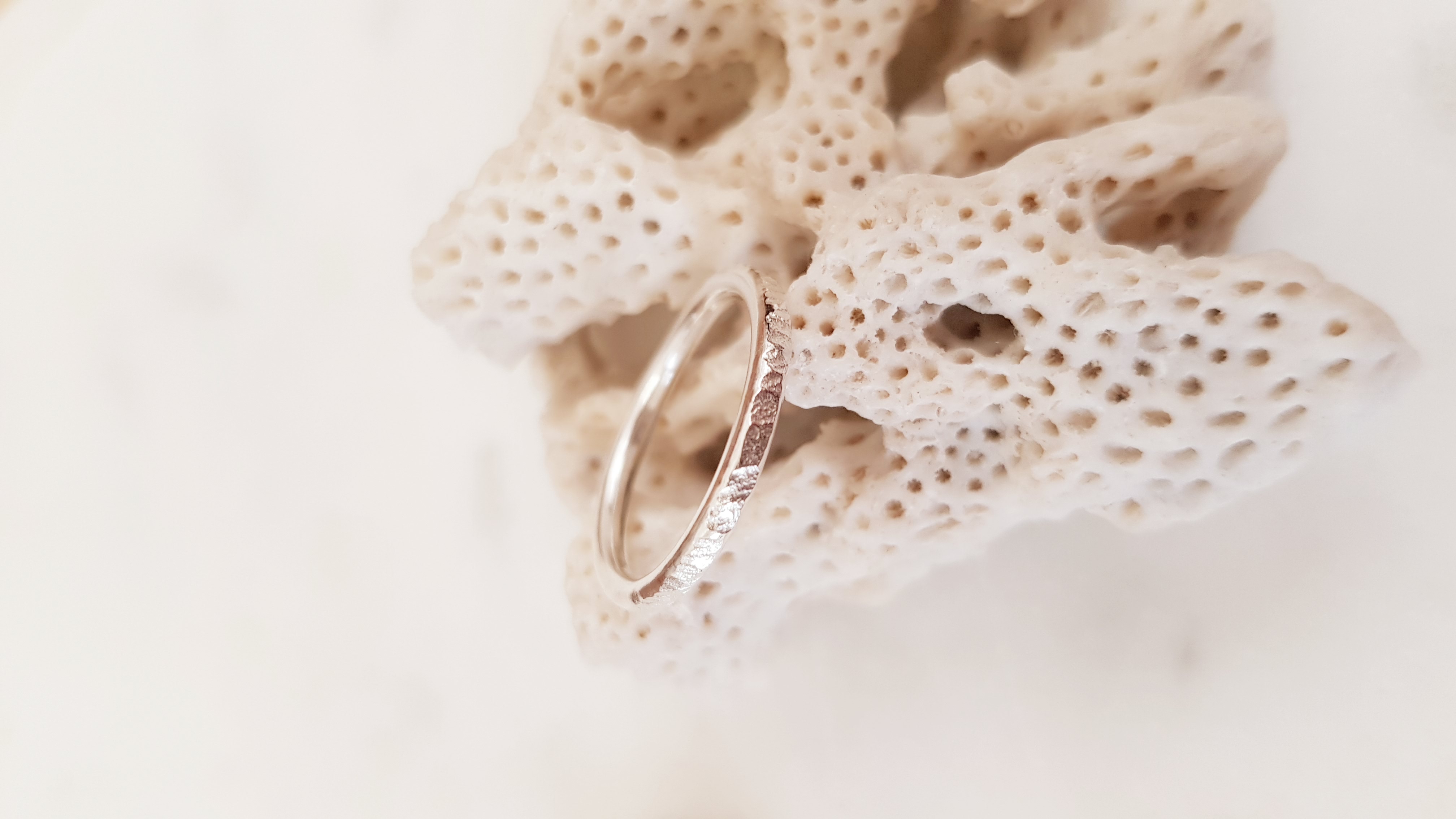 'Life is Full of Texture' Stacker Ring – Hammered Outside with Polished Inside, J 1/2