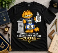 Lodge First | Funny Masonic Cartoon T-Shirt – Medium, White, With Lettering