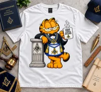 Lodge First | Funny Masonic Cartoon T-Shirt – XL, Navy, Without Lettering