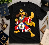 Brotherhood in Action | Masonic Cartoon T-Shirt – XL, Black, Without Lettering
