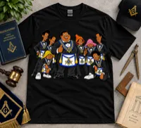 Friendly Brother | Masonic Cartoon T-Shirt – Large, Black