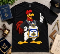 Rooster Brother | Masonic Cartoon T-Shirt – XL, Olive Drab