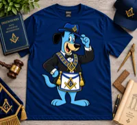 Blue Hound Brother | Masonic Blue Cartoon Hound T-Shirt – XL, Heather Gray