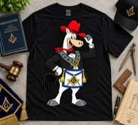  Cowboy Brother | Masonic Cartoon Cowboy Horse T-Shirt – Small, Olive Drab