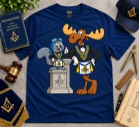 Moose & Squirrel Brothers | Masonic Moose and Squirrel T-Shirt – XL, Olive Drab