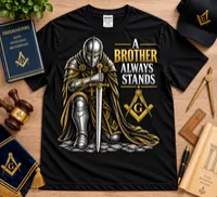 A Brother Always Stands – Masonic T-Shirt – M, Black