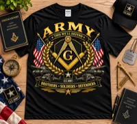 Army Mason – Masonic T-Shirt – XL, Red