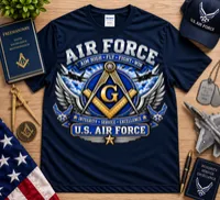 Air Force Mason – Masonic T-Shirt – S, Heather Gray