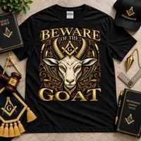 Beware the Goat – Masonic T-Shirt – XL, Heather Gray