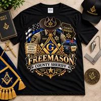 County Sherriff – Masonic T-Shirt – L, Navy
