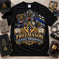  Iowa State Trooper – Masonic T-Shirt – M, Navy