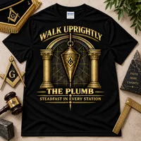 The Plumb – Masonic T-Shirt – L, Black