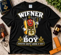 Wiener Boy – South Gate Lodge cartoon T-Shirt – S, Black