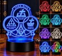 York Rite Masonic Color-Changing LED Acrylic Display Light – Image 1