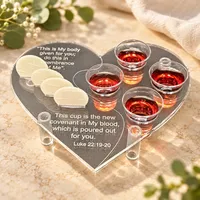 4 Holes Communion Tray - Perspex Heart – Image 1
