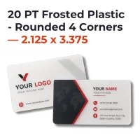 Plastic Business Cards - 20 PT Frosted Plastic - Rounded 4 Corners — 2.125 x 3.375 – Image 1