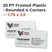 Plastic Business Cards - 20 PT Frosted Plastic - Rounded 4 Corners — 1.75 x 3.5 – Image 1