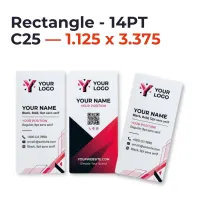 Standard Business Cards - Rectangle - 14PT C25 — 1.125 x 3.375 – Image 1