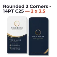 Standard Business Cards - Rounded 2 Corners - 14PT C25 — 2 x 3.5 – Image 1