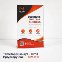 Tabletop Displays - 10mil Pplypropylene — 8.25 x 12 – Image 1