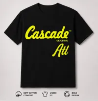 Cascade Skating ATL T-Shirt – Yellow Writing, 4XL