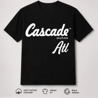 Cascade Skating ATL T-Shirt – White Writing, L